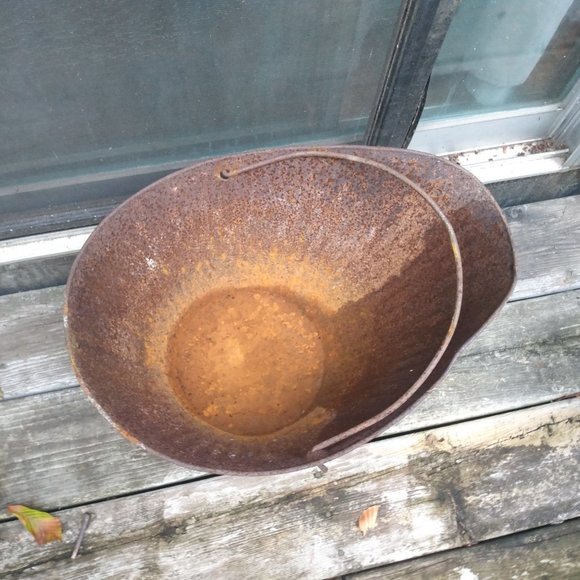 Antique Metal Ash Coal Bucket Planter Rustic Decor Farmhouse Primitive - Picture 4 of 10